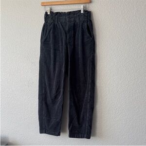 American Eagle Outfitters Navy Corduroy Paperbag Waist Pants
